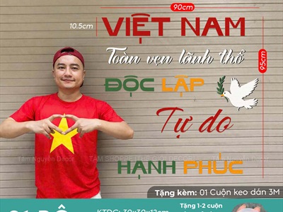 Bộ chữ gỗ Việt Nam hạnh phúc [Gỗ nhẹ - KT 95x90cm] CHU-GO-24